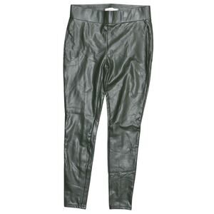 NWT Loft Women's Faux Leather Skinny Leggings Green XS Solid Pull On